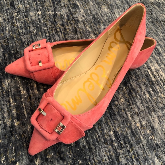 HP! Sam Edelman Pointed Toe Flats in Pink Suede - Picture 2 of 6
